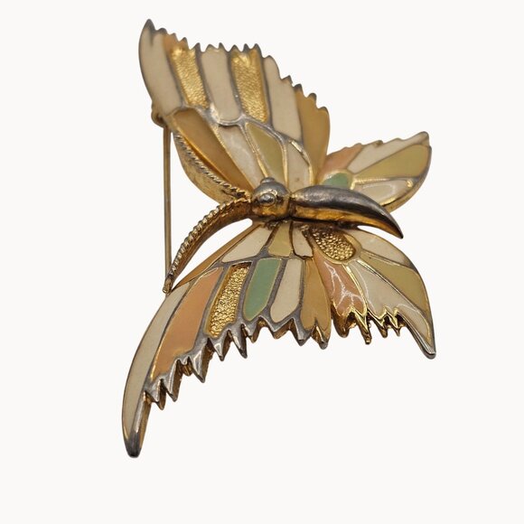 VTG Brooch 3PC Set Butterflies Spring Fairycore Whimsy Cute Floral Cottage Pins - Picture 9 of 11